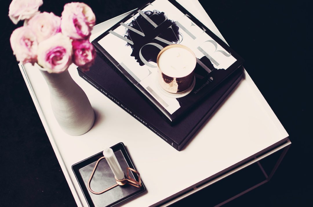 coffee table copper black white