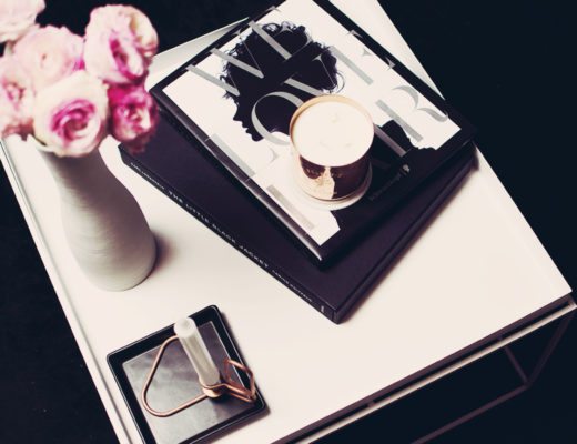coffee table copper black white