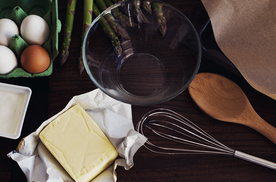 Die Zutaten für die Spargeltarte von Anna Frost