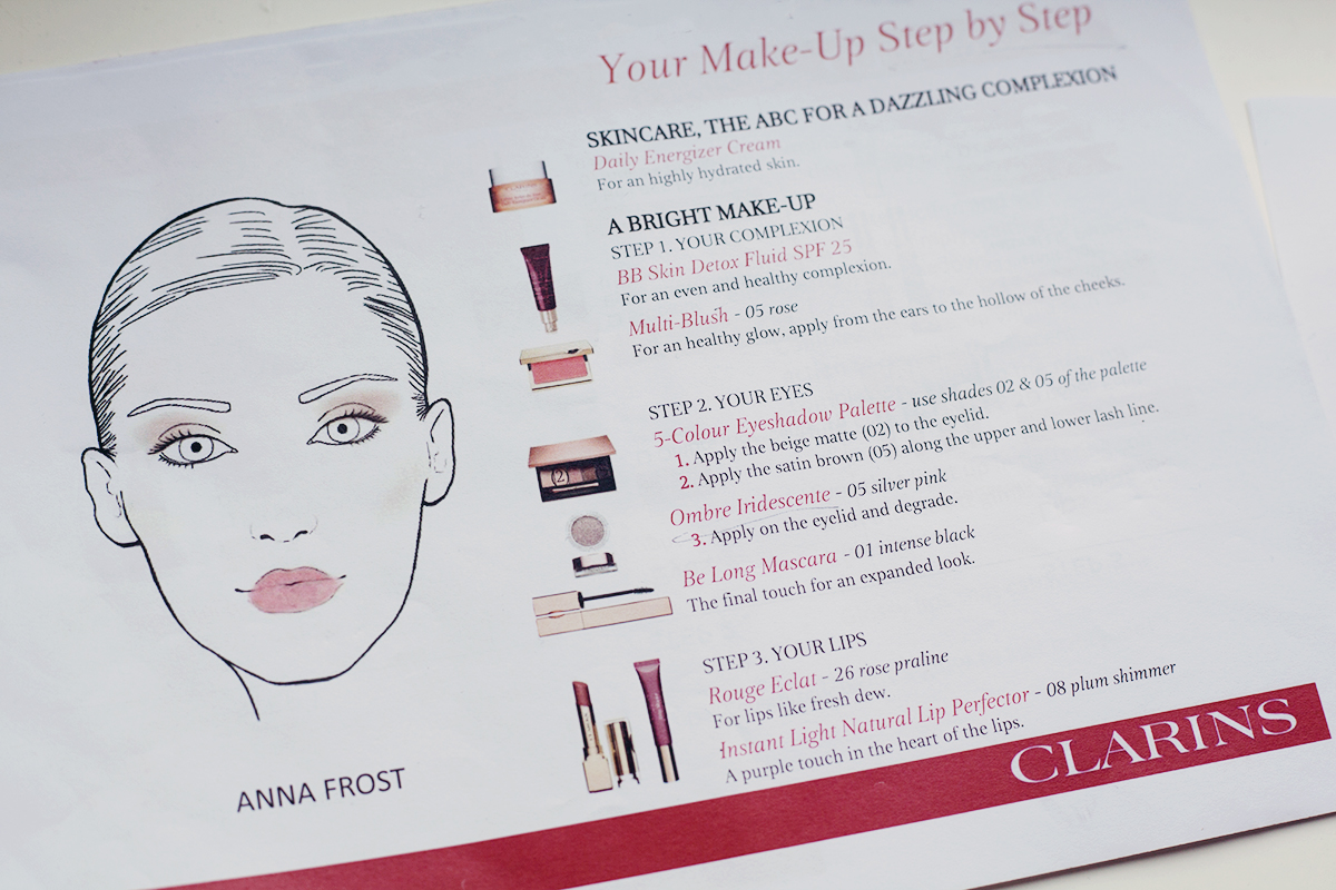 anna frost clarins spring makeup sheet
