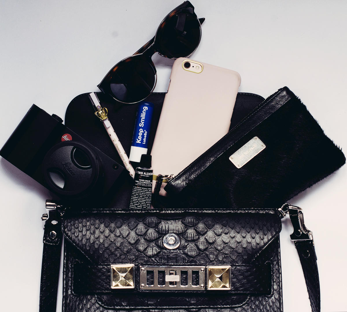 anna frost labello iphone dior proenza schouler leica flatlay